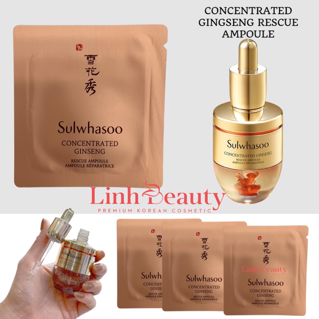 Tinh chất nhân sâm cô đặc giải cứu làn da Sulwhasoo Concentrated Ginseng Rescue Ampoule 1ml
