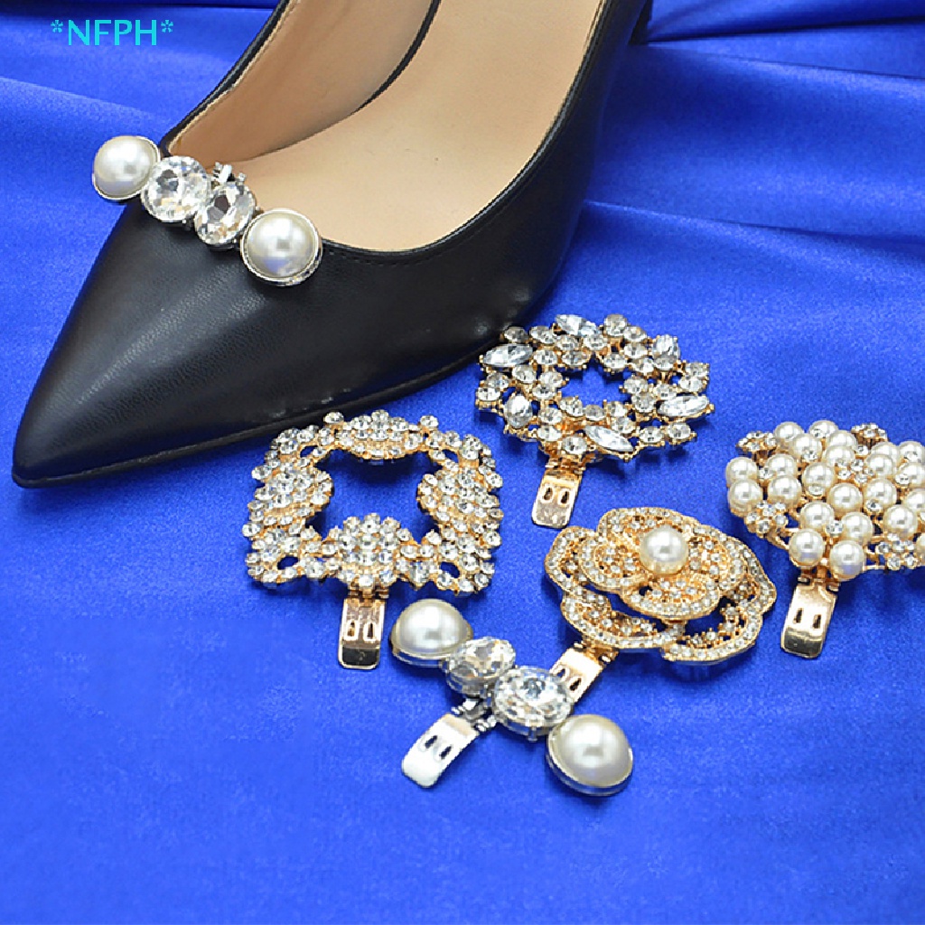 1 Cặp Phụ Kiện Ngọc Trai Giả Tự Trang Trí Giày Độc Đáo Mới