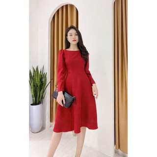 Váy nhung cổ thuyền thiết kế 02
