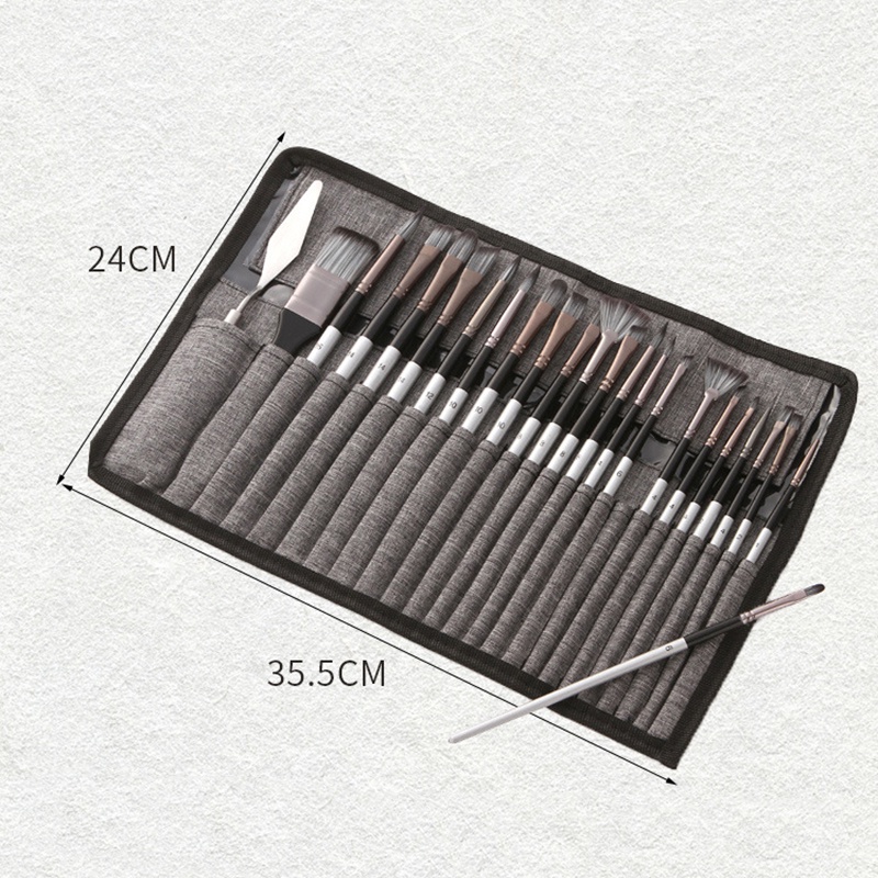 Bộ 24 Cọ Vẽ Màu Nước Acrylic Kèm Túi Đựng Bằng Nhôm