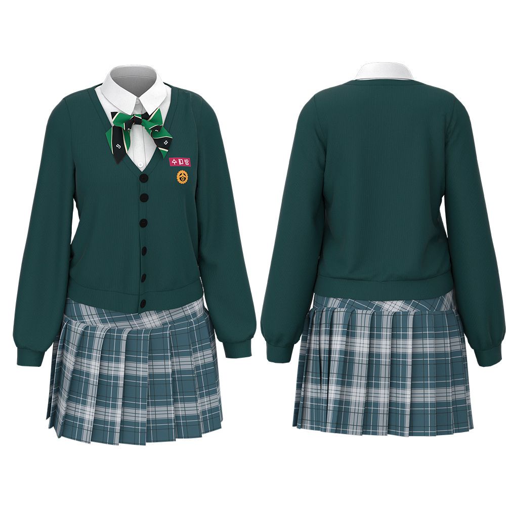 TV All of Us Are Dead Cosplay Costume Zombie Boys and Girls School Uniform T-shirt Skirt Set Halloween Outfit