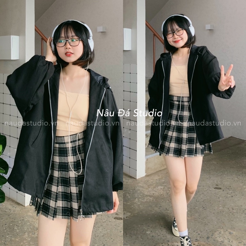ÁO CROPTOP DÂY MÚT NGỰC  - NÂU ĐÁ STUDIO.