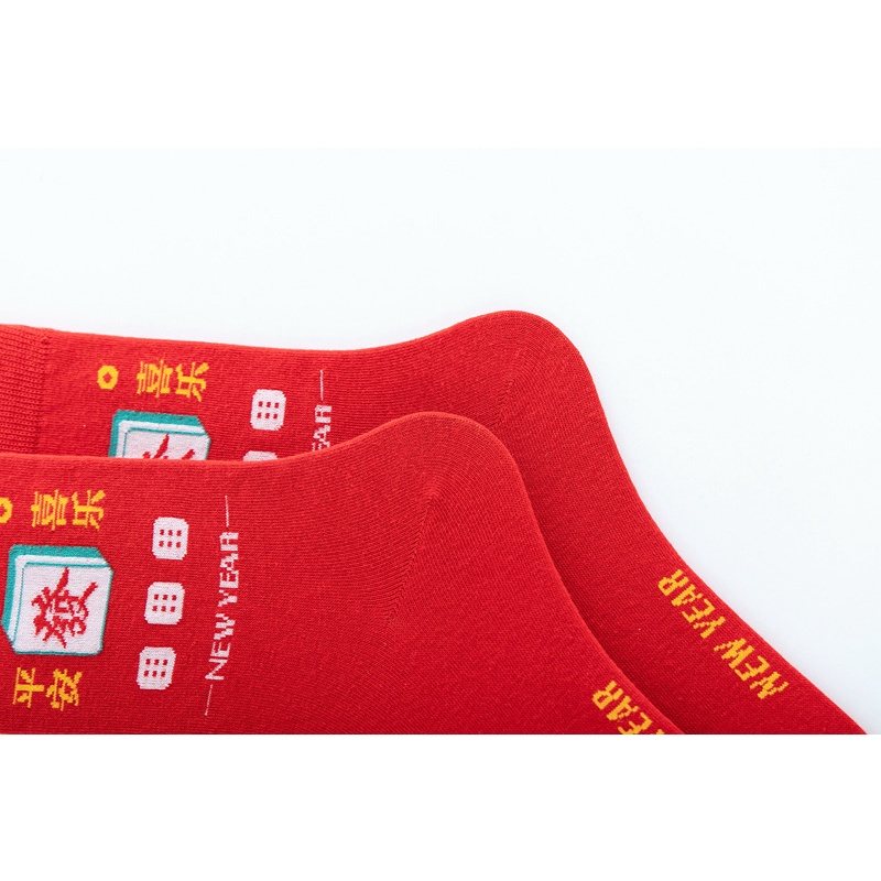 Đôi Vớ Cotton Thoáng Khí Màu Đỏ Mừng Năm Mới WAFNHA D780