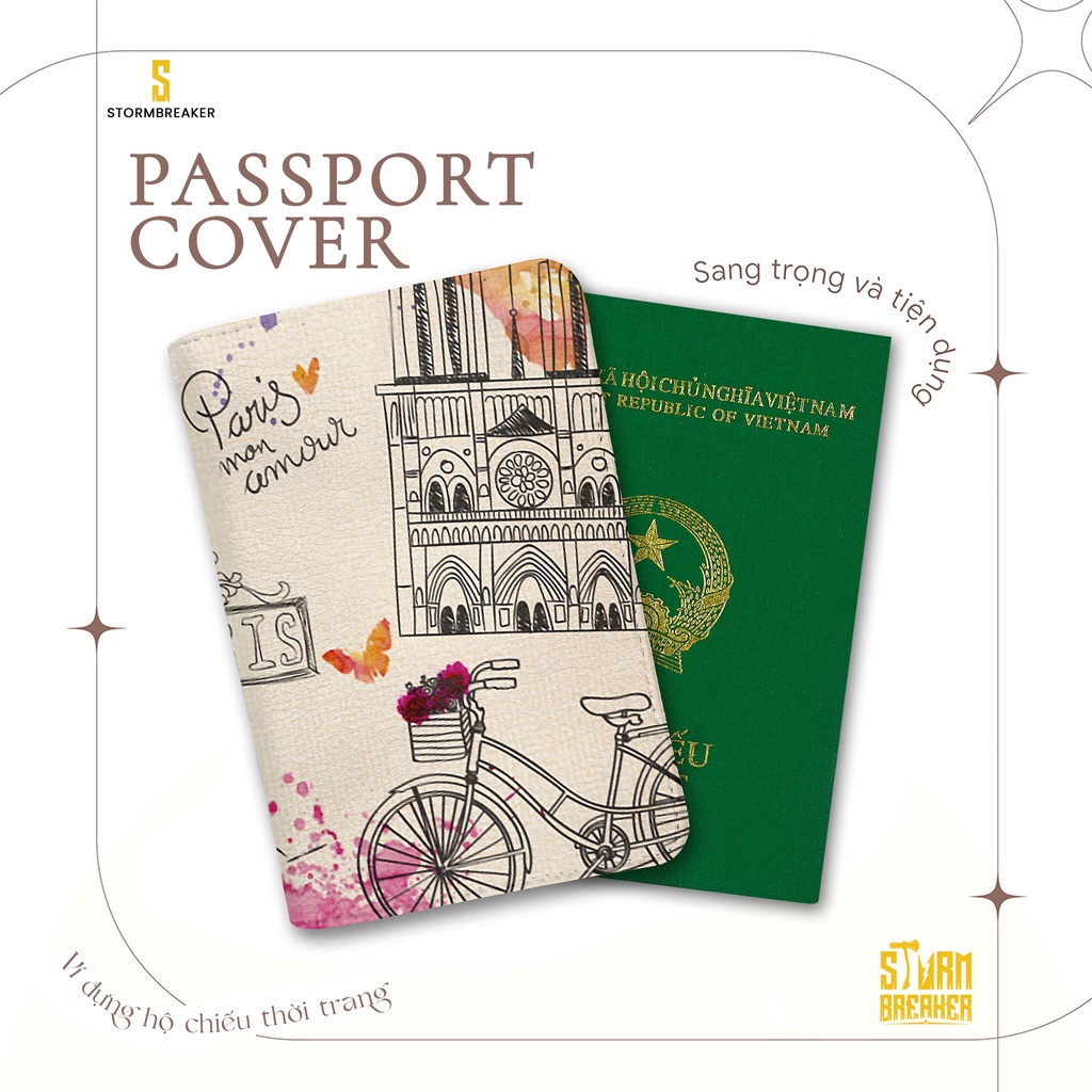 Bao Da Hộ Chiếu / Passport Du Lịch Nam - Nữ ( in tên cá nhân ) THÁP EIFFEL- LT064 STORMBREAKER