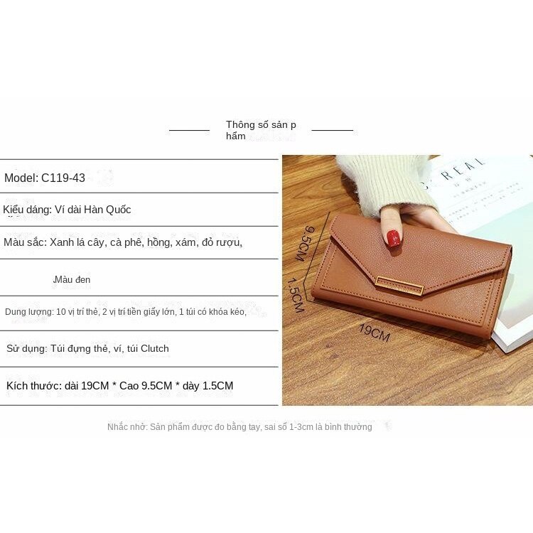 Ví Nữ Dáng Dài Đa Năng Phong Cách Hàn Quốc