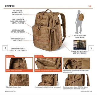 Ba lô chiến thuật 5.11 RUSH24™ 2.0 BACKPACK 37L_có hình thật