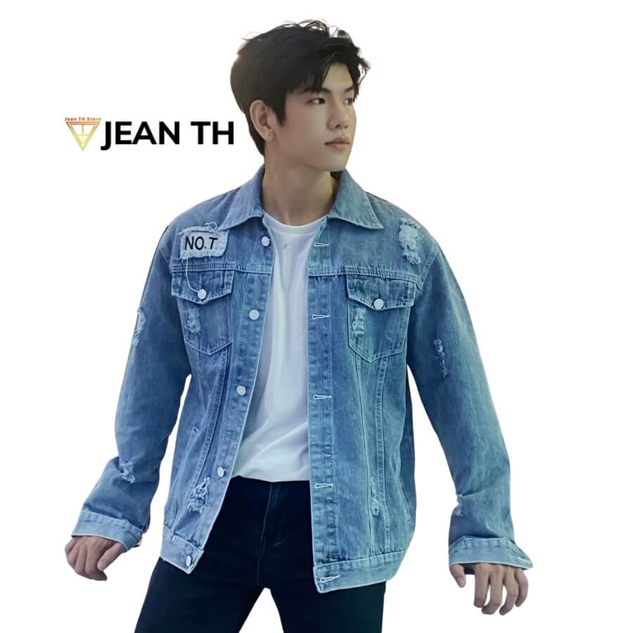 Áo khoác bò jean nam TH Store unisex mùa đông ấm áp chống nắng mùa hè màu xanh Noti