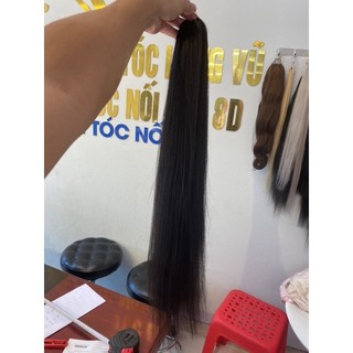 Tóc lông vũ 60cm tóc thật 100% bao tẩy tông 9