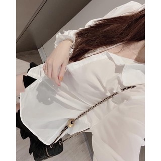 Áo sơ mi trắng tay bo chun