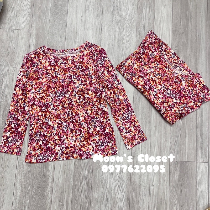 Áo thun dài tay Old Navy hoa nhí nâu size 12/18m-5y