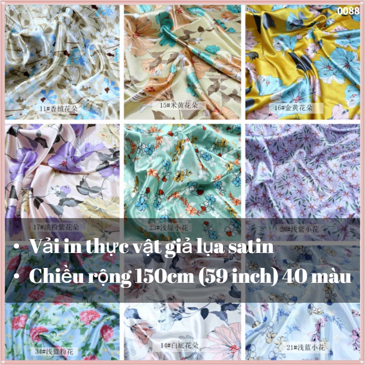 Vải Lụa Satin In Họa Tiết Dùng May Vá Thủ Công