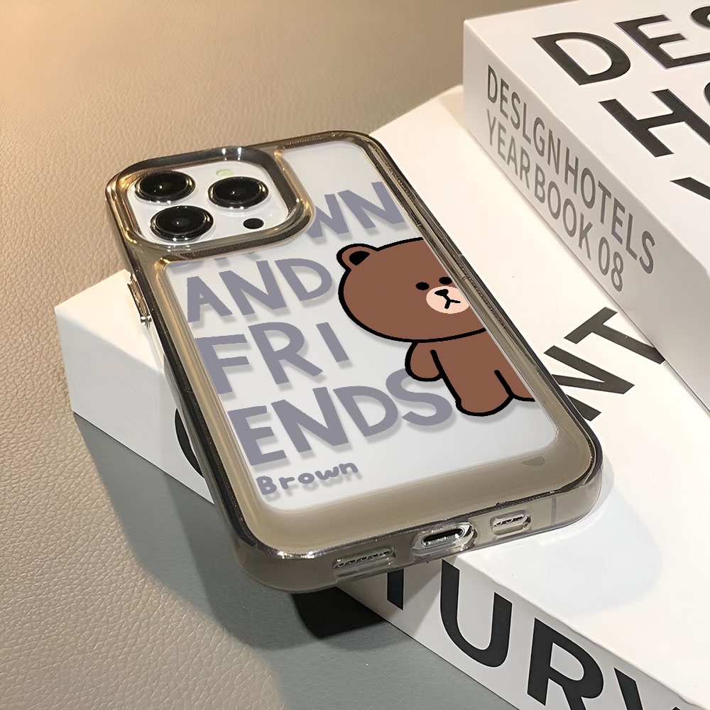 Ốp Điện Thoại Trong Suốt Hình Gấu Nâu Cho iphone 14ProMax 13 11 12 7Plus X XR XS Max 8 7