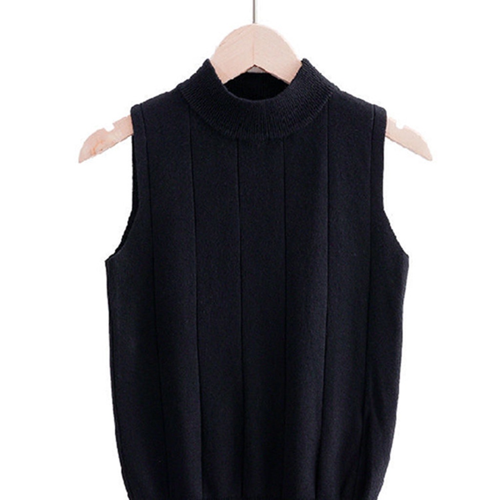 Áo len sát nách cổ 3 phân, áo dệt kim cổ lọ dáng ôm Sexy