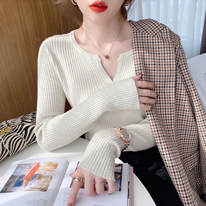 Aphrod Áo Len Cổ Chữ V Thời Trang Mùa Thu Mới Cho Nữ