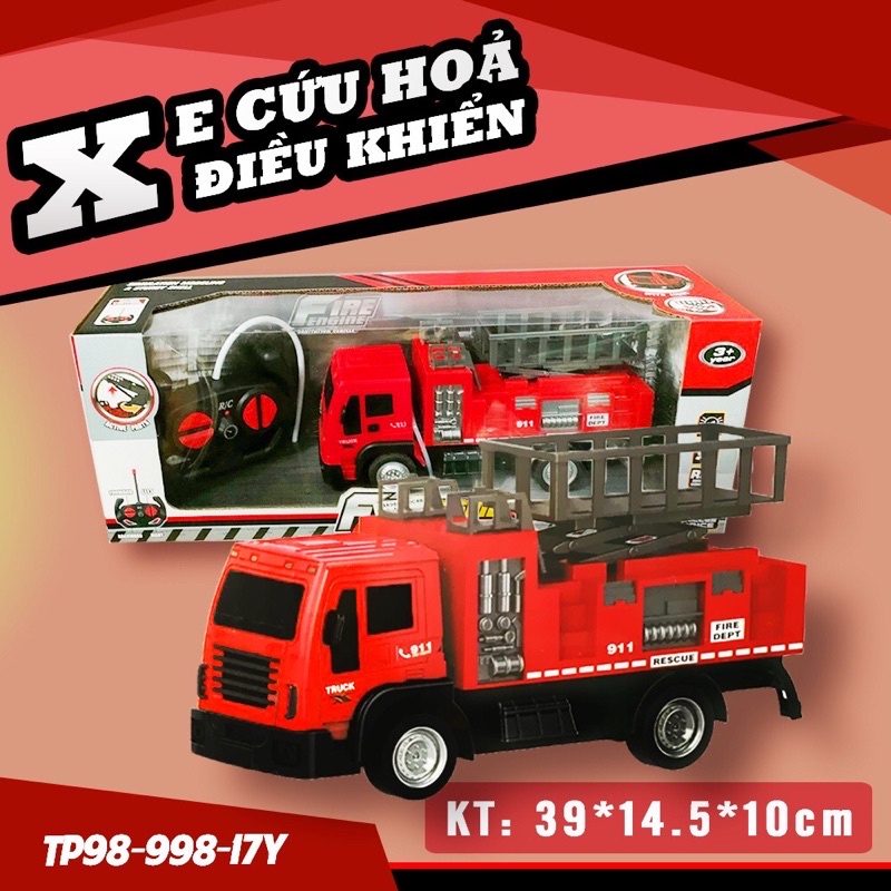 (Giá huỷ diệt) XE CỨU HOẢ ĐIỀU KHIỂN TỪ XA CÓ ĐÈN SIÊU CHẮC CHẮN, màu sắc đẹp, không phai theo thời gian