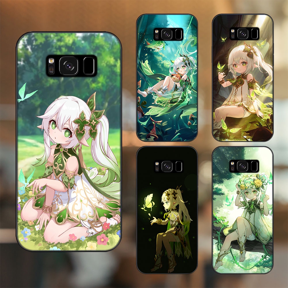 Ốp lưng Samsung S8, S8 Plus viền đen in hình Nahida Genshin Impact