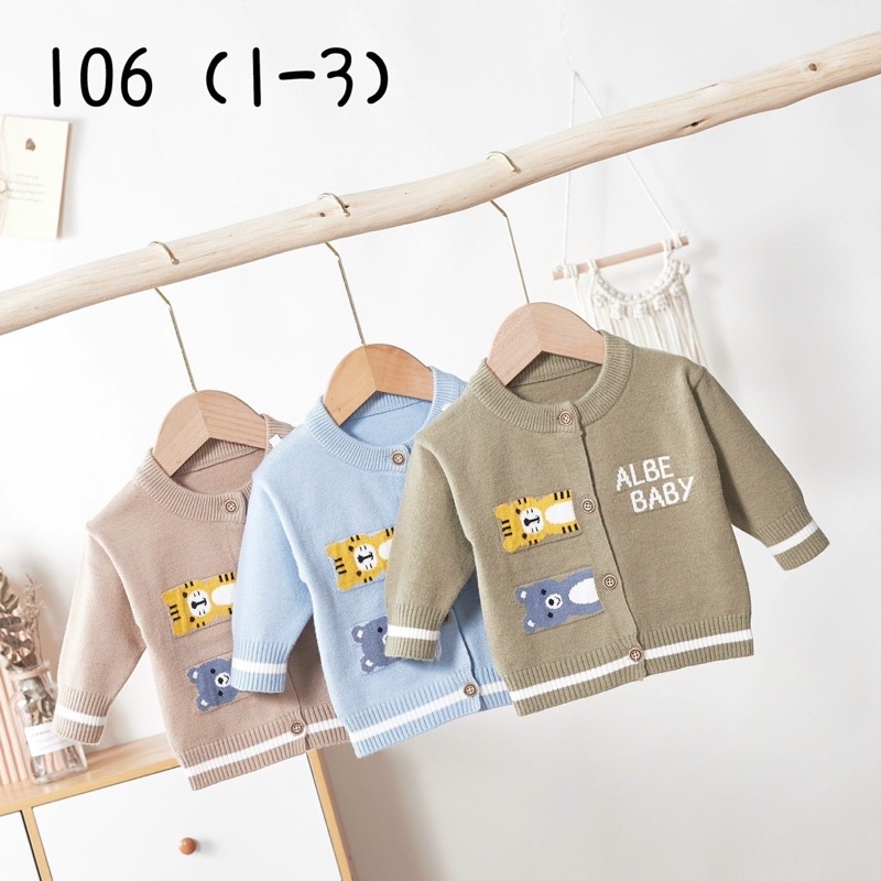 Áo len dài tay cài cúc giữa bé trai (mẫu 2)