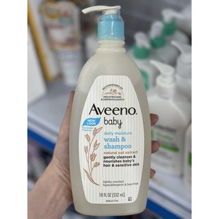 Sữa tắm gội aveeno baby wash & shampoo 532ml