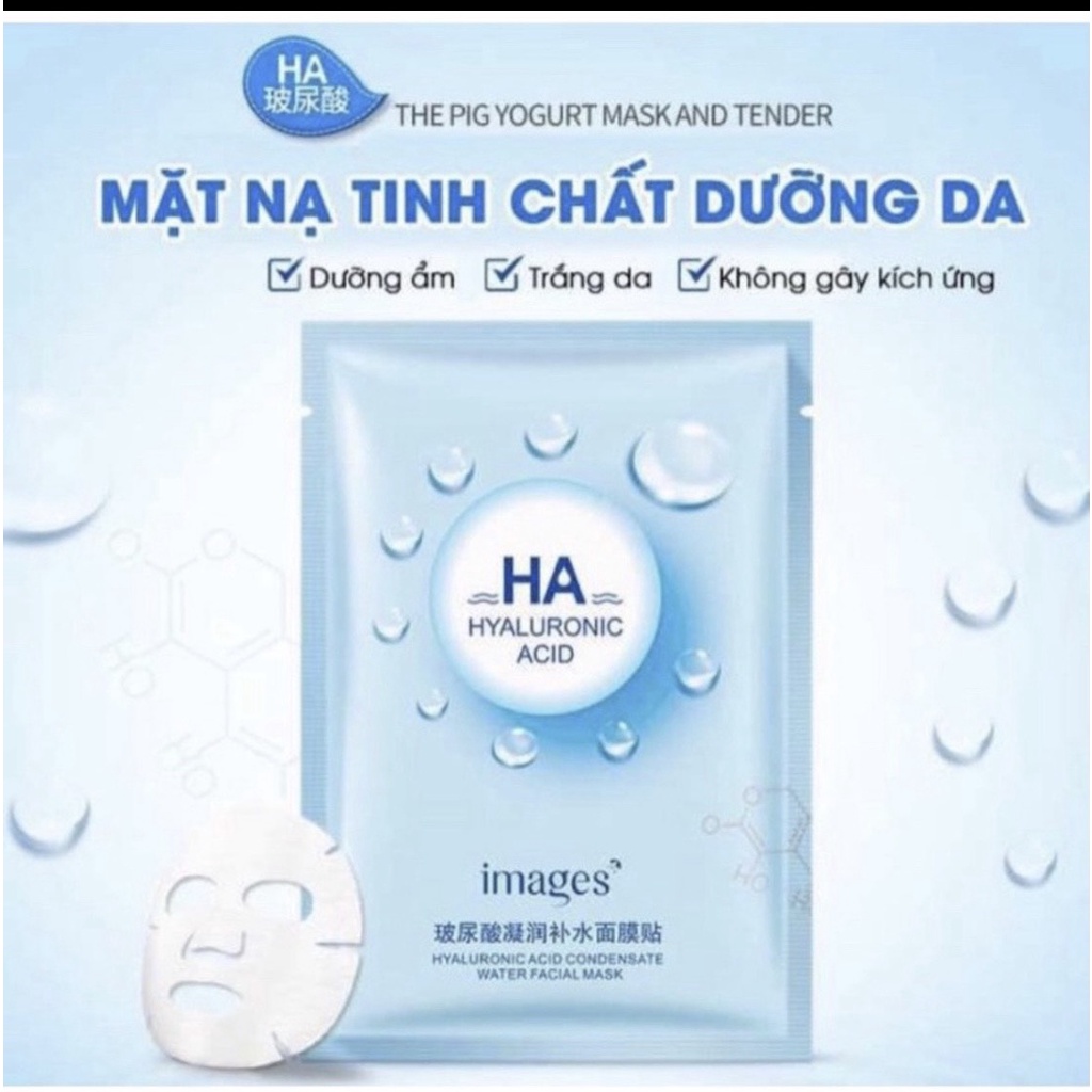 Combo 10 Mặt Nạ Giấy HA Images Bioaqua Dưỡng Ẩm Trắng Da , Thải Độc