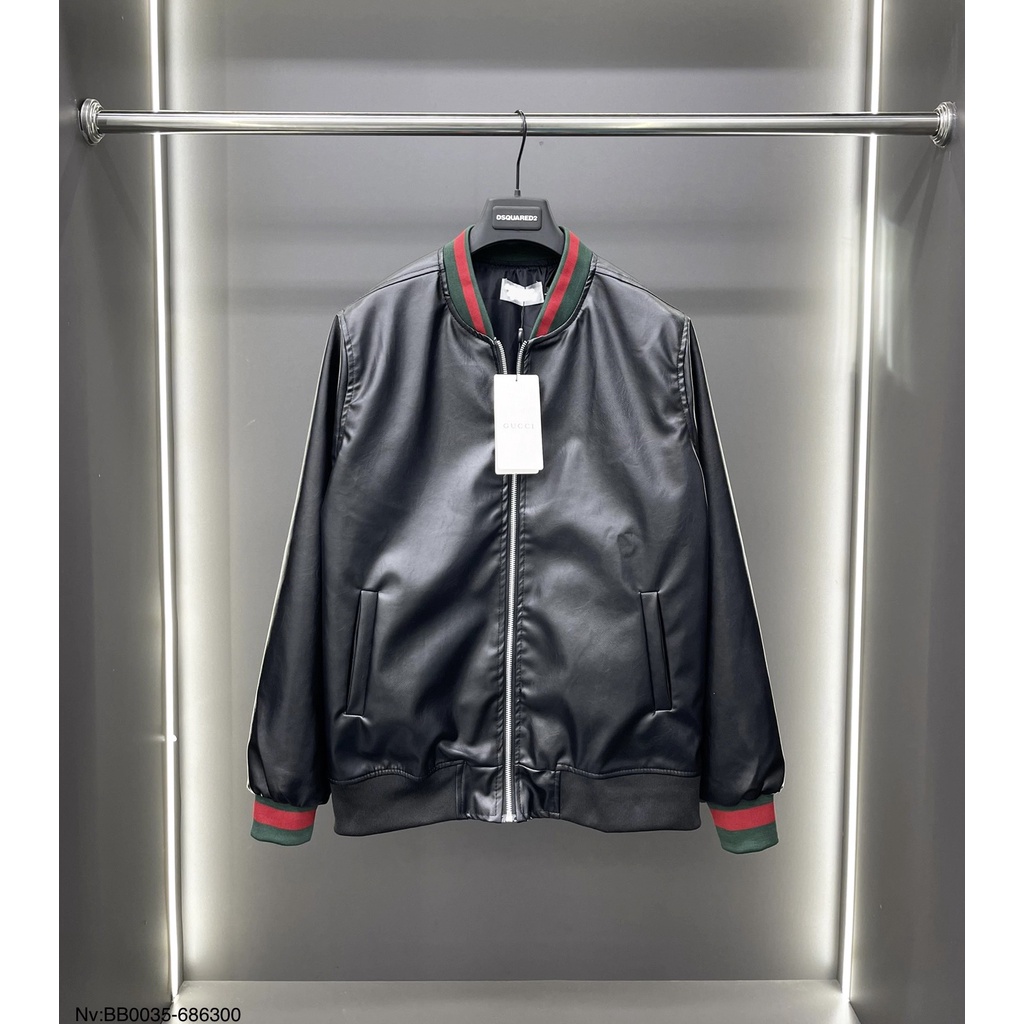 🔥Hot🔥Áo bomber da Gucci Classic phối tay thiết kế hot trend New 2022