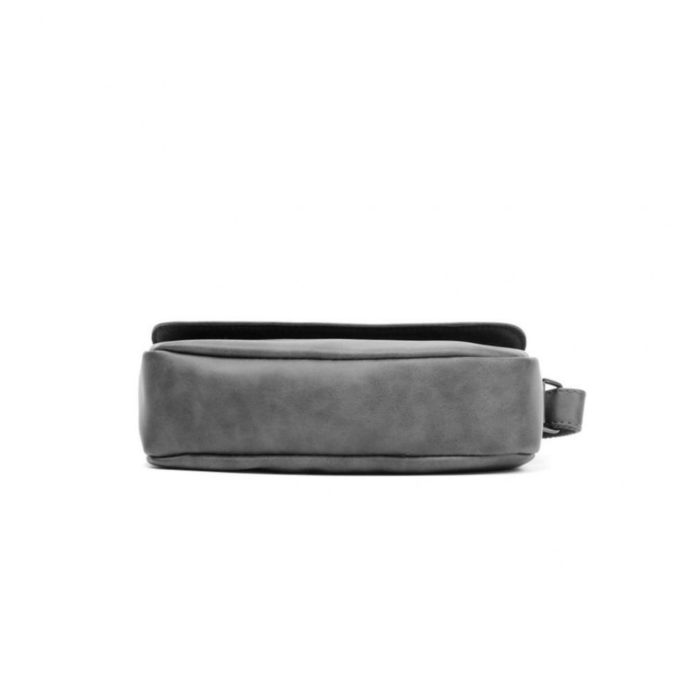 Túi Đeo Chéo Nam Da Trơn Hai Màu Xám, Nâu Đơn Giản Tinh Tế. Cặp Bao Tử Đeo Hông Phong Cách Hàn Quốc Trẻ Trung Năng Động