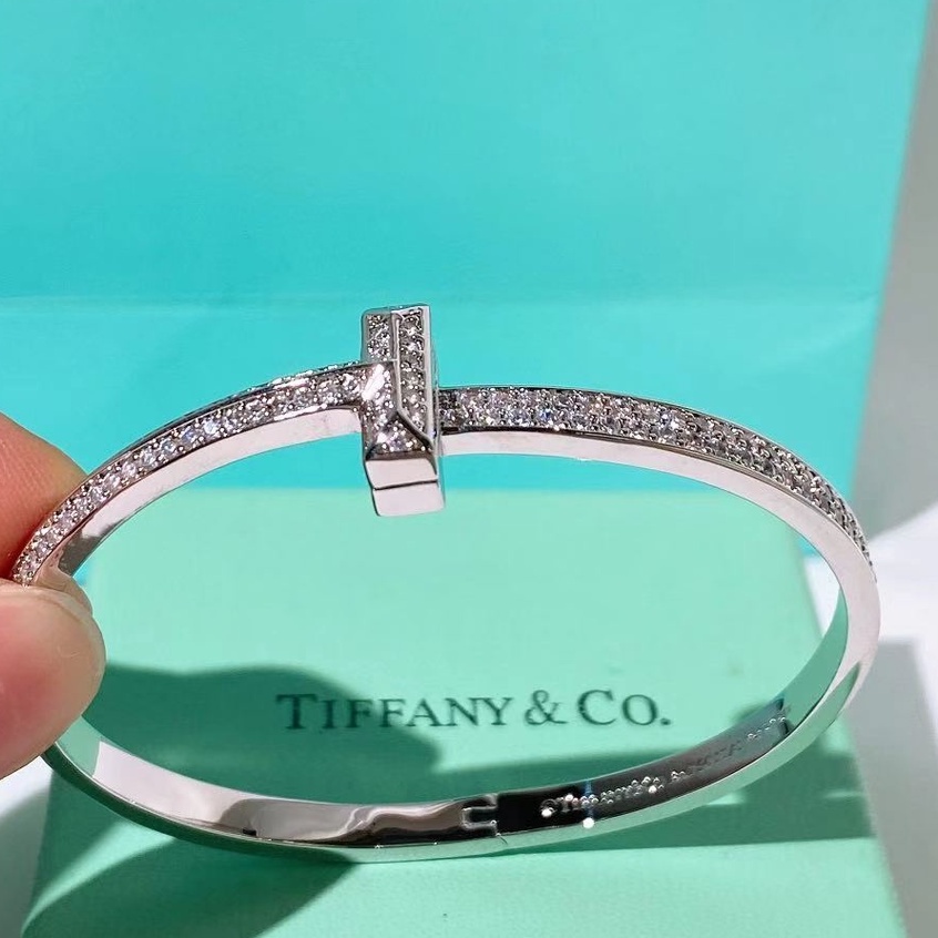 Vòng Tay Bạc T1 Đính Đá Zircon Thời Trang Cho Cặp Đôi