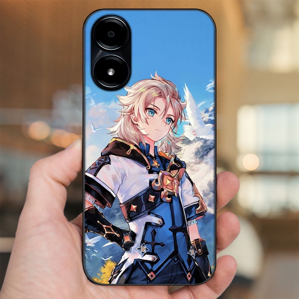 Ốp lưng Vivo Y02s viền đen in hình Albedo Genshin Impact