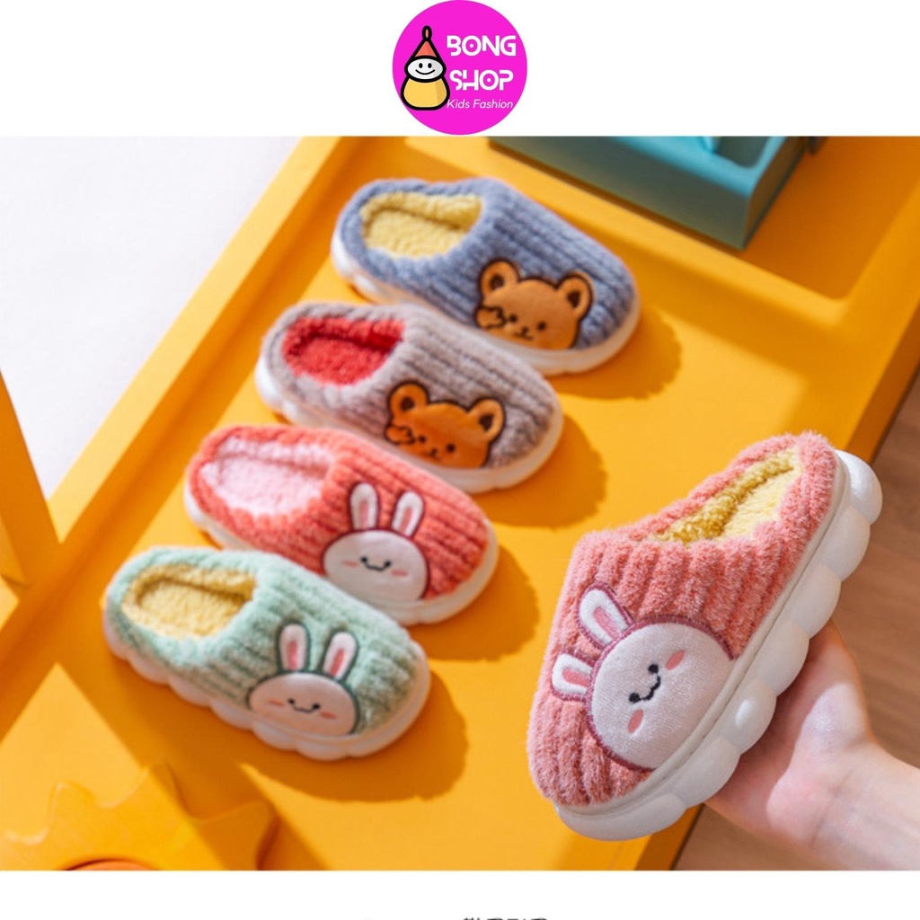 Dép Bông Đi Trong Nhà Cho Bé, Dép Bông Trẻ Em Họa Tiết Đáng Yêu
