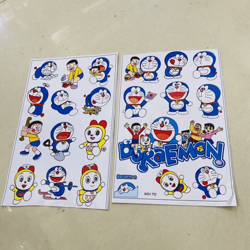 Sale sốc Combo 2 tem sticker doremon trang trí nón bảo hiểm