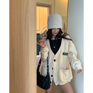  Áo Cardigan TWENTI Nỉ Cotton Logo Đơn Giản 