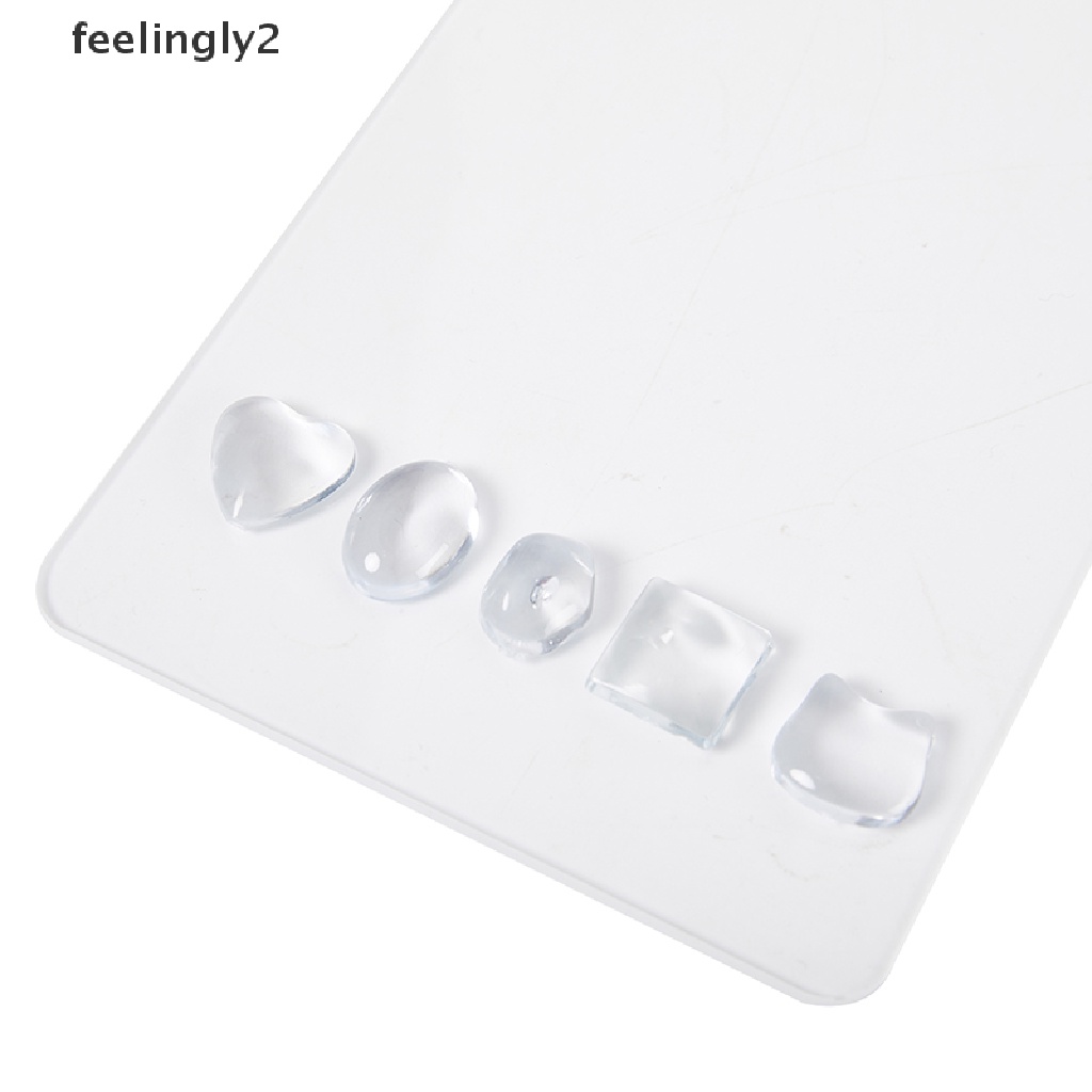 Thẻ Màu Trưng Bày Móng Tay Giả Hình Vuông / Oval / Trái Tim Bằng Acrylic Trong Suốt