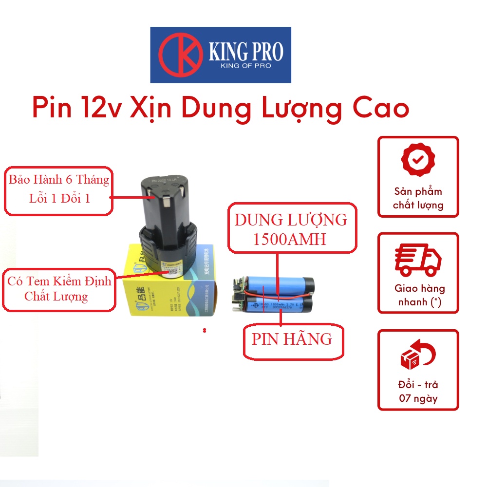 Pin 12V PN Hàng DUNG LƯỢNG 1500AMH Cao Xịn KING PRO