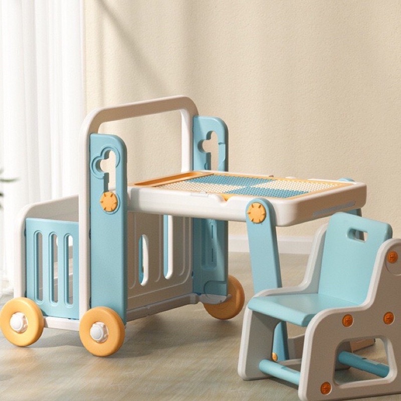 Bàn chơi lego đa năng cao cấp cho bé kèm ghế MLOONG