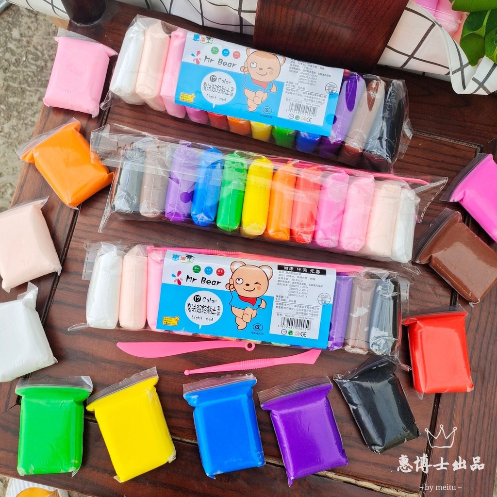 Vỉ 12 đất sét Super Clay 12 Màu, Nguyên liệu làm Slime, Đất Set Giấy Làm Slime Bơ MSP16689