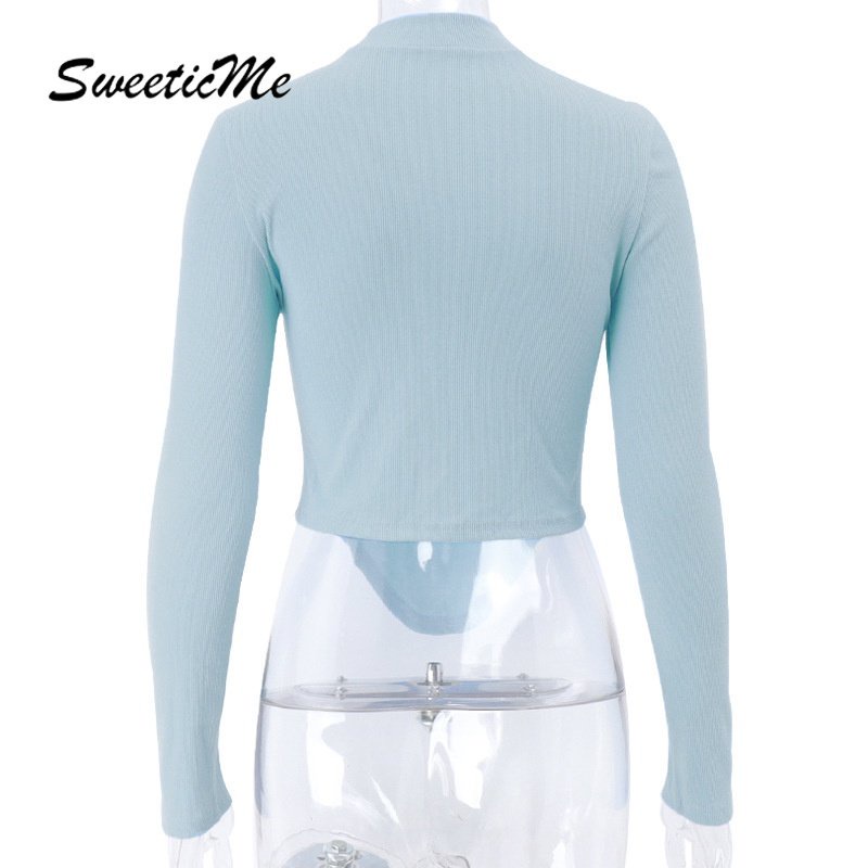 Áo Thun Tay Dài Dáng Ôm Màu Trơn Khoét Lỗ Thời Trang   Gợi Cảm Cho Nữ Màu Sắc