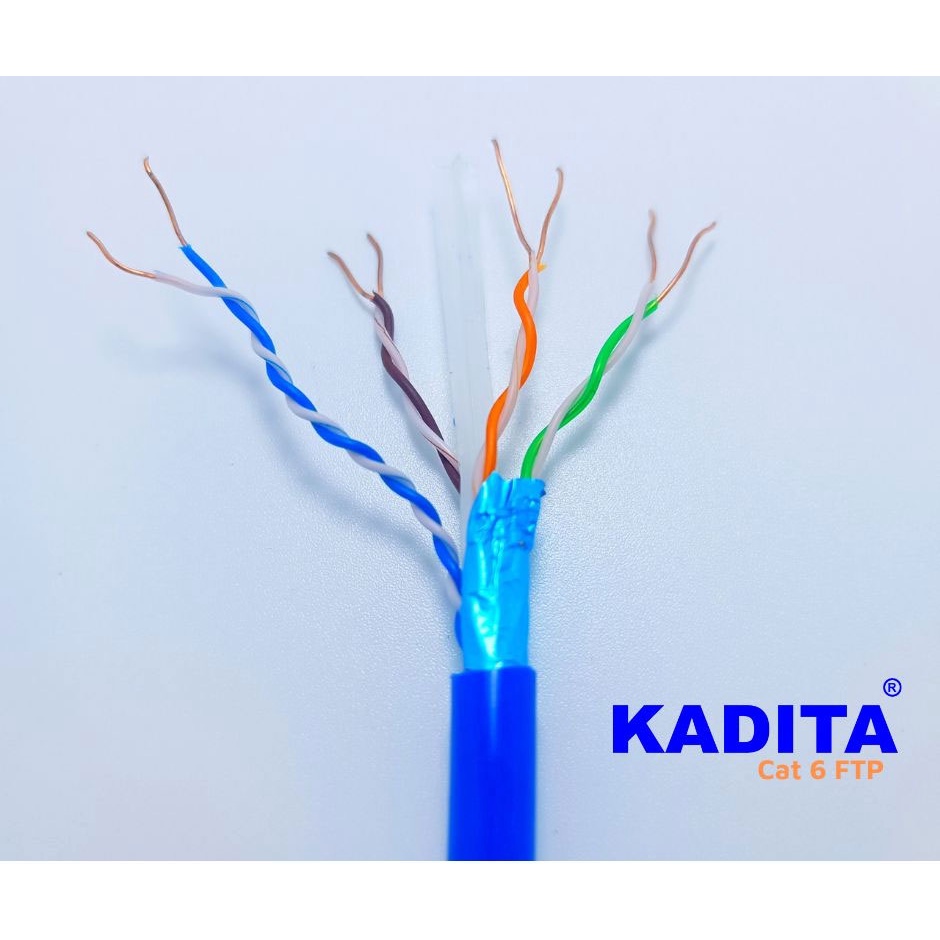 100m - 200m Dây mạng Kadita cat6 chuẩn FTP chống nhiễu, lõi đồng nguyên chất