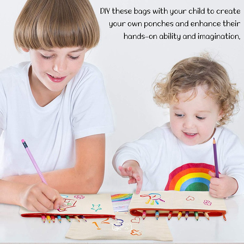 Bộ 40 Túi Đựng Bút Bằng Vải Canvas Có Khóa Kéo DIY Đa Ứng Dụng