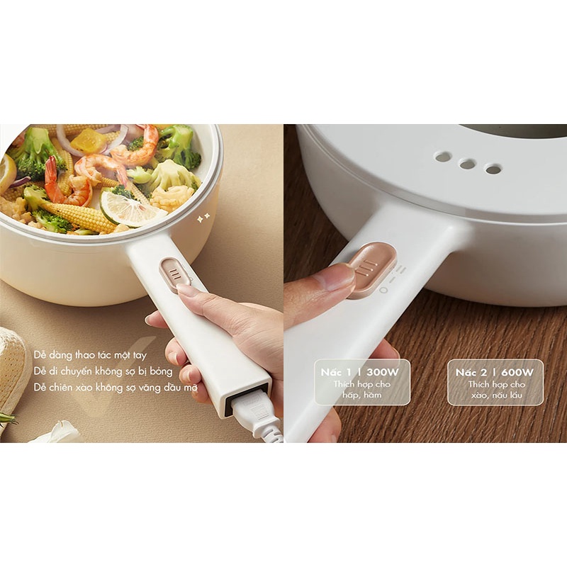 Nồi Điện Đa Năng 1.6L Bear DRG-E15F2 | Hàng Chính Hãng | Bảo Hành 18T |  | Mimax Store