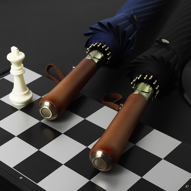 Dù Chơi golf 16 Cạnh Tay Cầm Dài Bằng Gỗ Chống Gió Oversize Dành Cho Nam