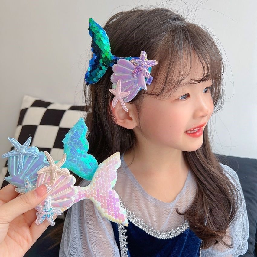 Kẹp Tóc Đuôi Nàng Tiên Cá / Vỏ Sò / Sao Biển Dễ Thương Cho Bé Gái