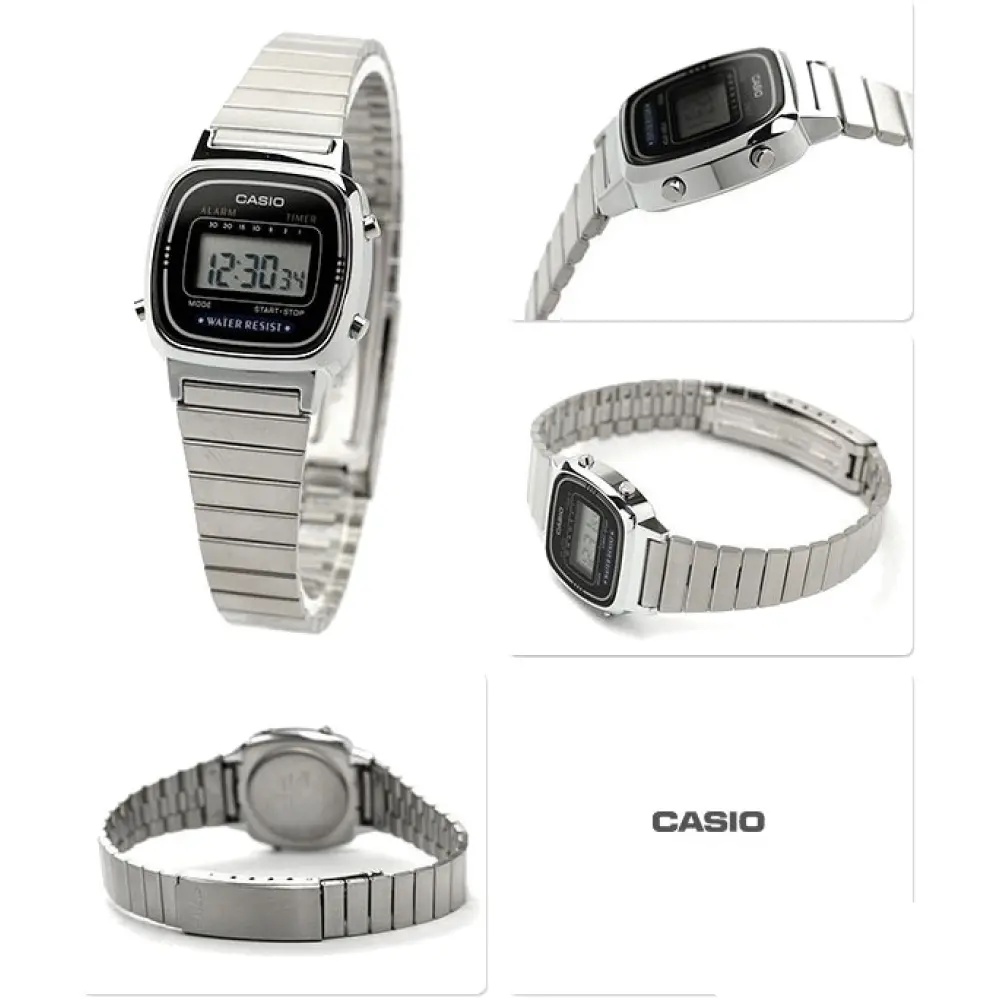 Đồng Hồ Casio Nữ LA670WD-1DF Điện tử - Dây kim loại