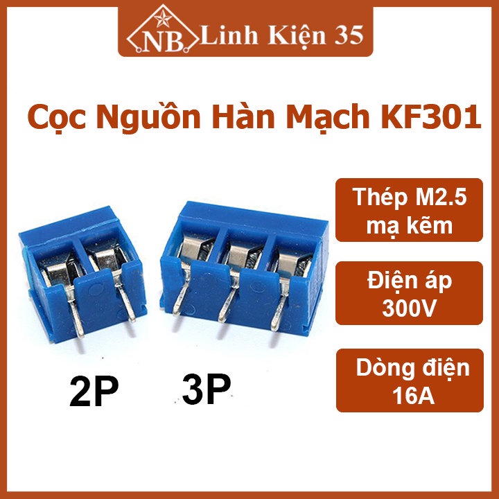 Bộ 10 cọc nguồn hàn mạch KF301 2 chân, điện áp 300V 15A màu xanh dương