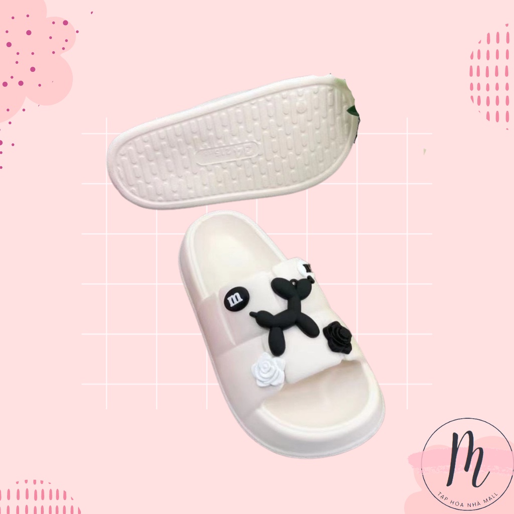 Dép bánh mì đế chaos dép quai ngang nữ hình sticker dễ thương đủ size cho mẹ và bé