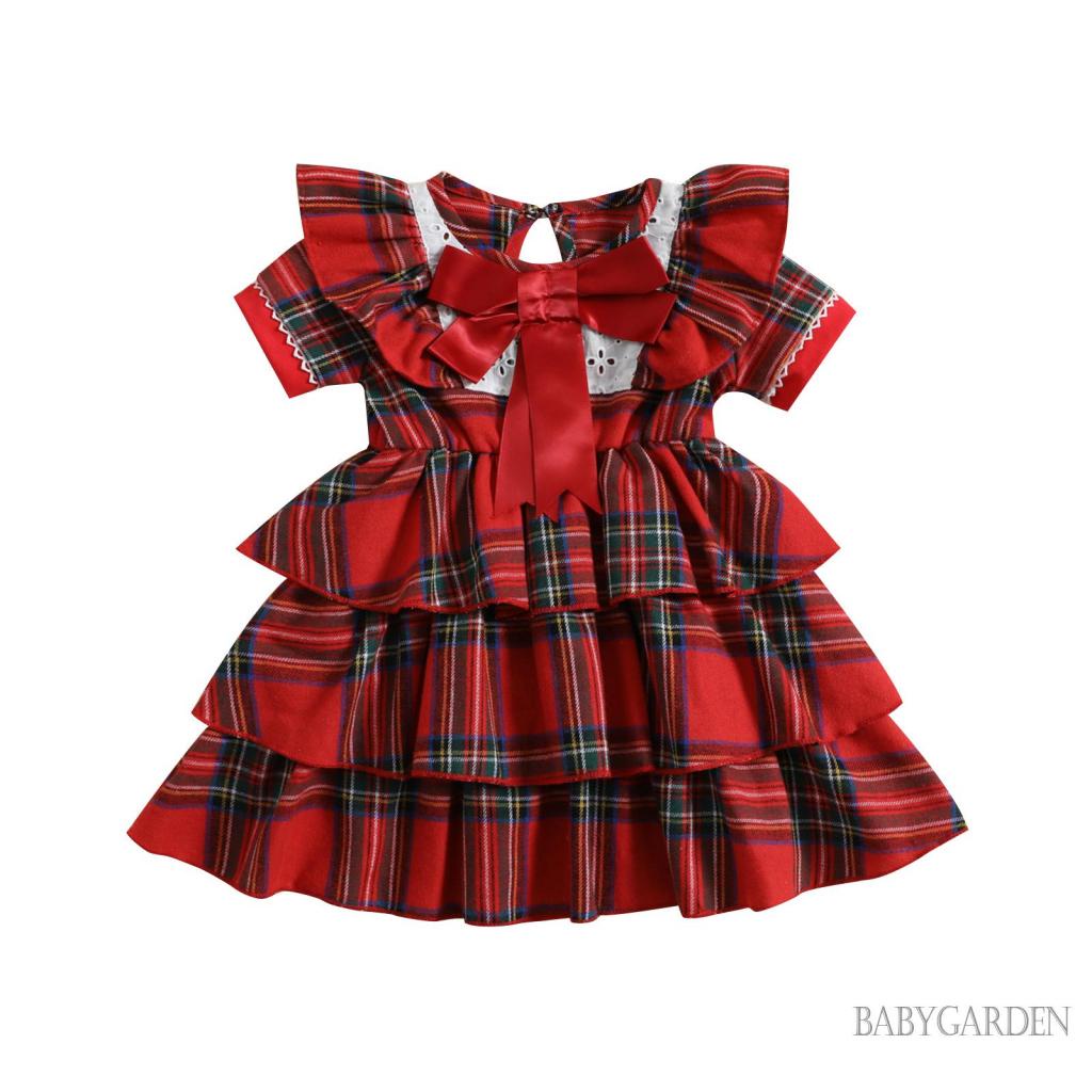 Đầm Tay Ngắn Cổ Thuyền Viền Ren Họa Tiết Kẻ Sọc Phối Bèo Dễ Thương Thời Trang Mùa Hè Cho Bé Gái 6 Tháng-4 Tuổi