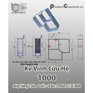 Ke vĩnh cửu cho cửa nhôm Đài Loan hệ 1000