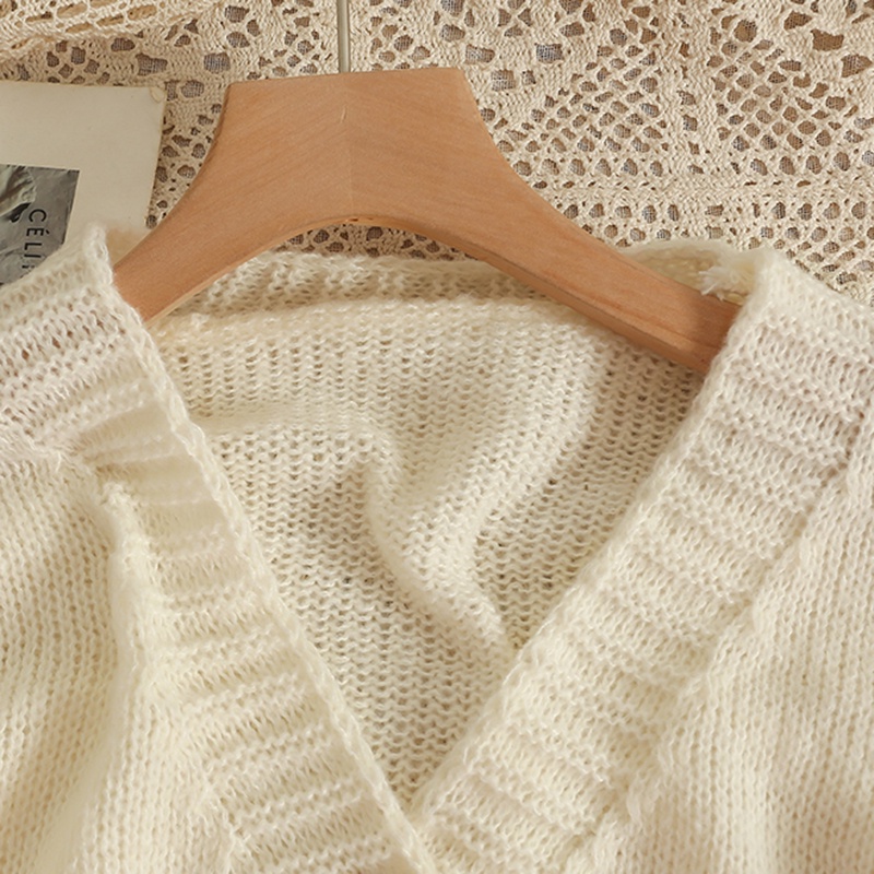 IELGYÁo cardigan Dệt Kim Cổ Chữ v Màu Sắc Tươi Tắn Phong Cách Hàn Quốc Cho Nữ