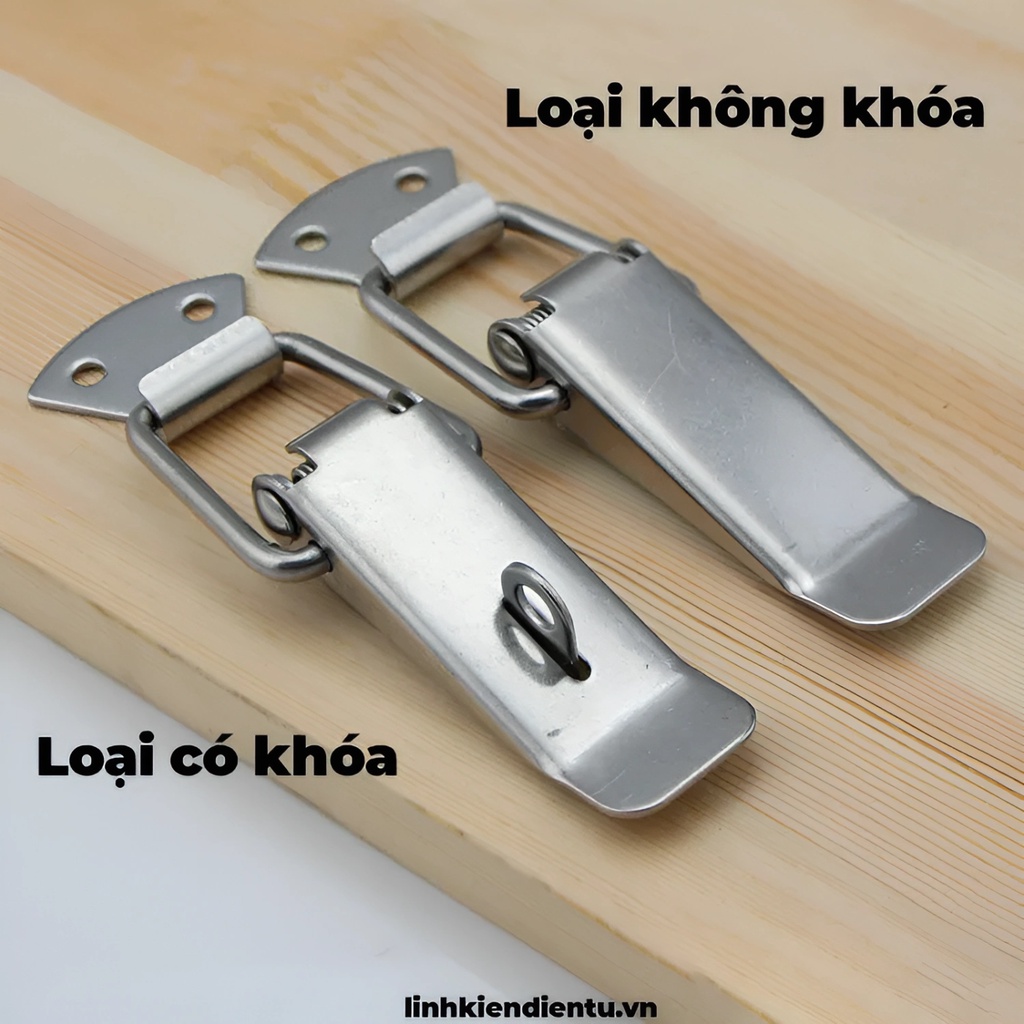 Khóa mỏ vịt có khoen khóa, inox 304 - KMVxL