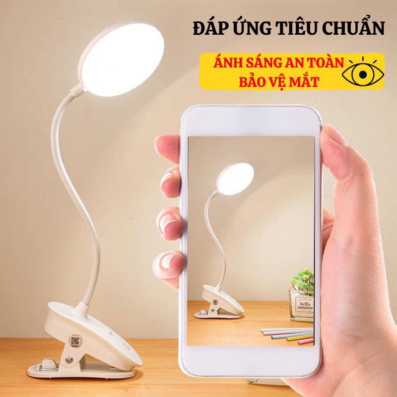 Đèn Học Kẹp Bàn ASAKI Đèn Học Để Bàn Chống Cận Gấp Gọn Cảm Ứng Tích Điện Thông Minh