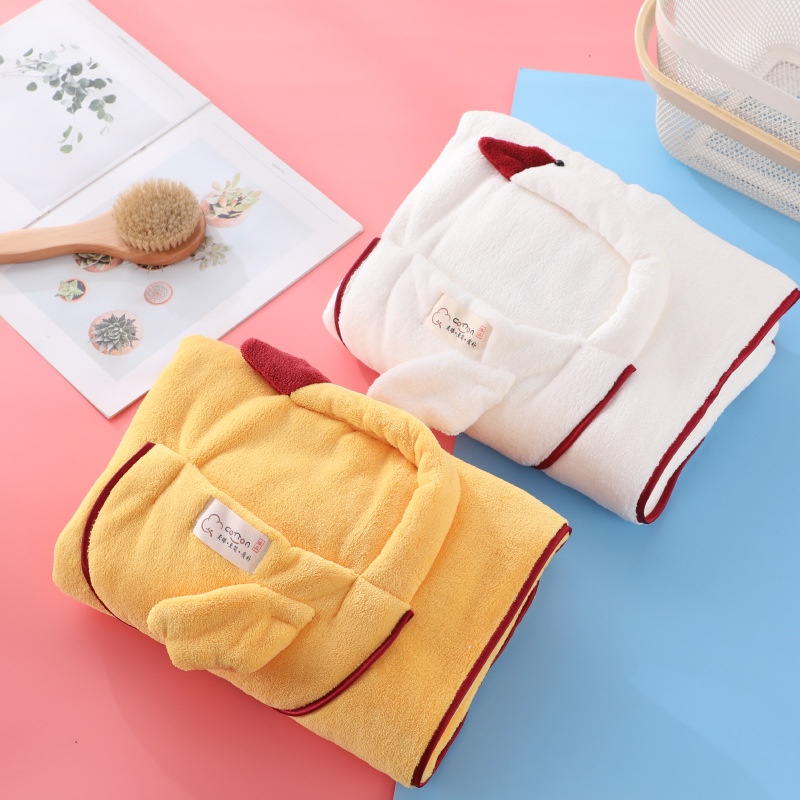 Khăn Tắm Bằng Nhung San Hô Mềm Mại Thấm Hút Tốt Không Dễ Bị Rối Tóc Có Thể Quấn Trong Khăn Tắm