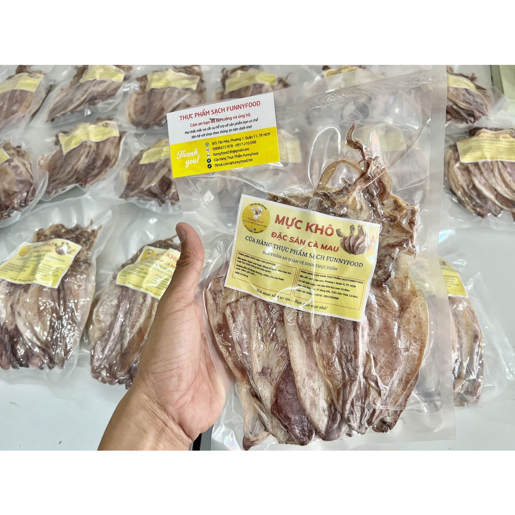 Mực Khô Cà Mau - 500g Khô Mực Size Bằng Bàn Tay (35-40c/kg) - FunnyFood